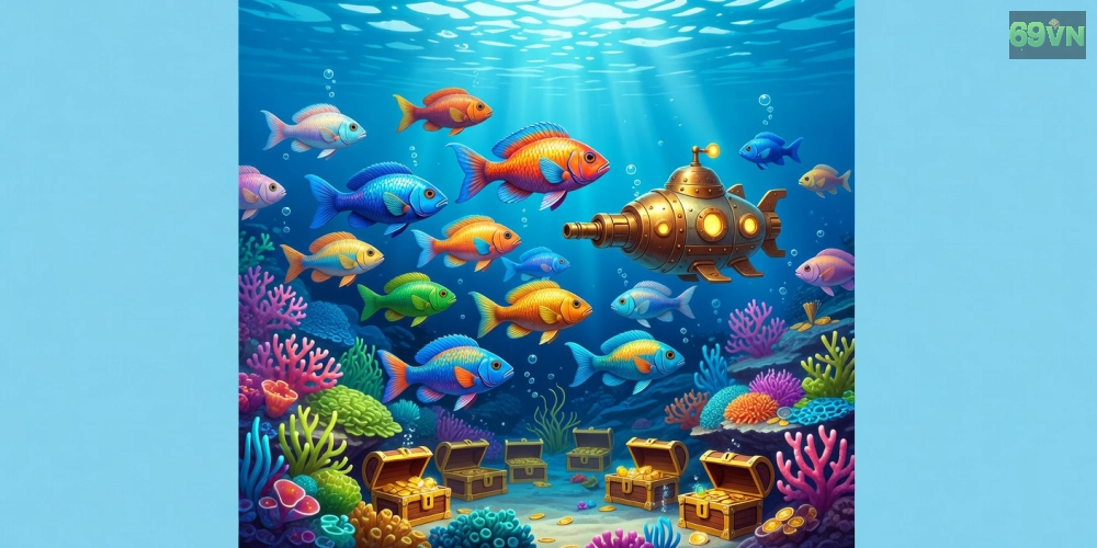 Giao diện đại dương sống động trong game bắn cá miễn phí 69vn